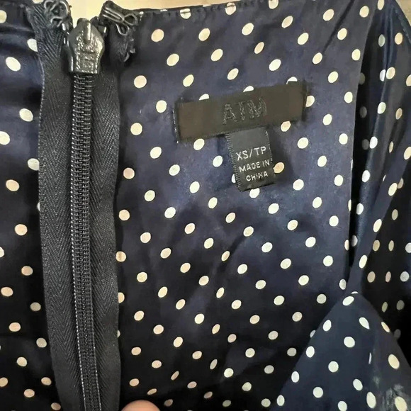 ATM Anthony Thomas Melillo Polka-Dot Silk Dress Size XS Color Blue White - Picture 4 of 6